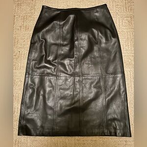 Liz Claiborne Black Leather Pencil Skirt